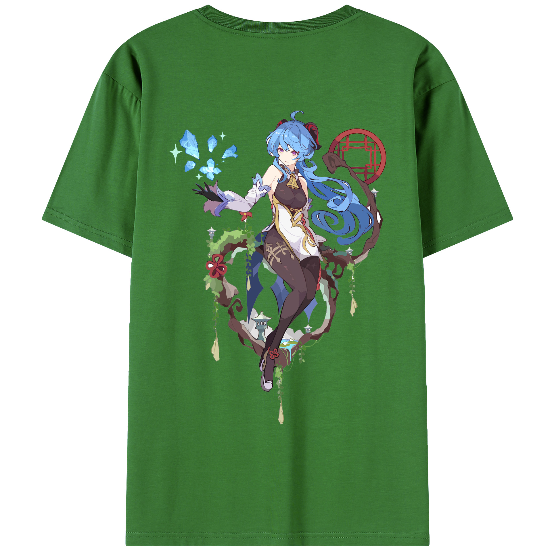げんし神 甘雨 かんう genshin Ganyu レディース半袖Tシャツ(バックプリント)